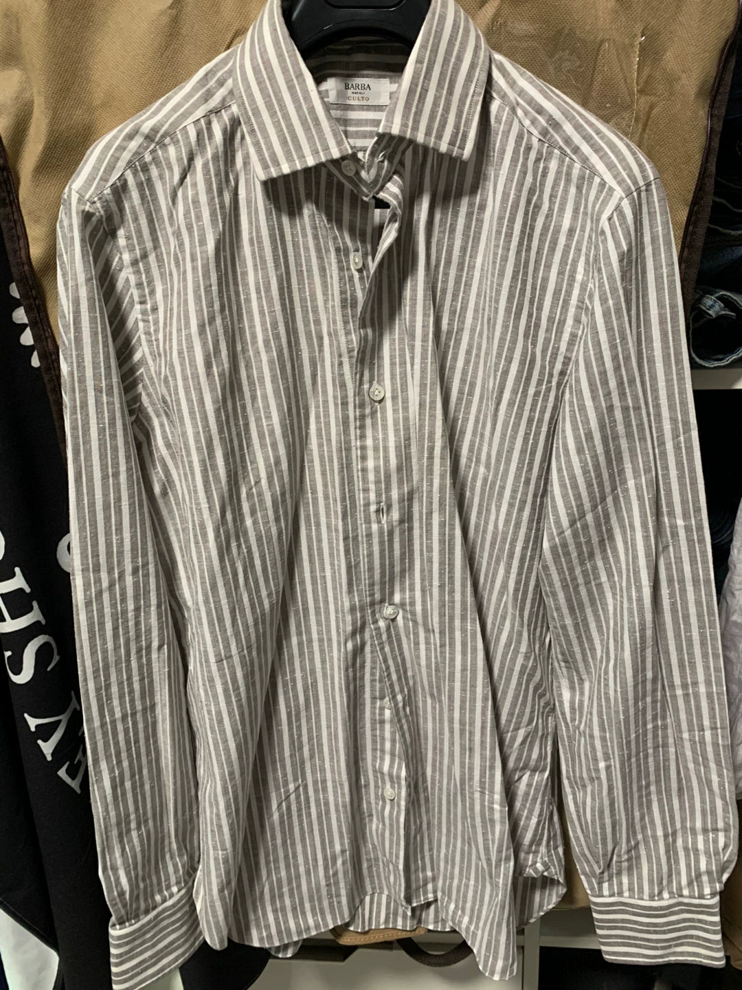 Italian Handmade Striped Dress Shirt Size 39