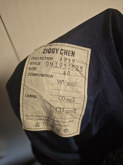 ziggy chen black wool checkered pants