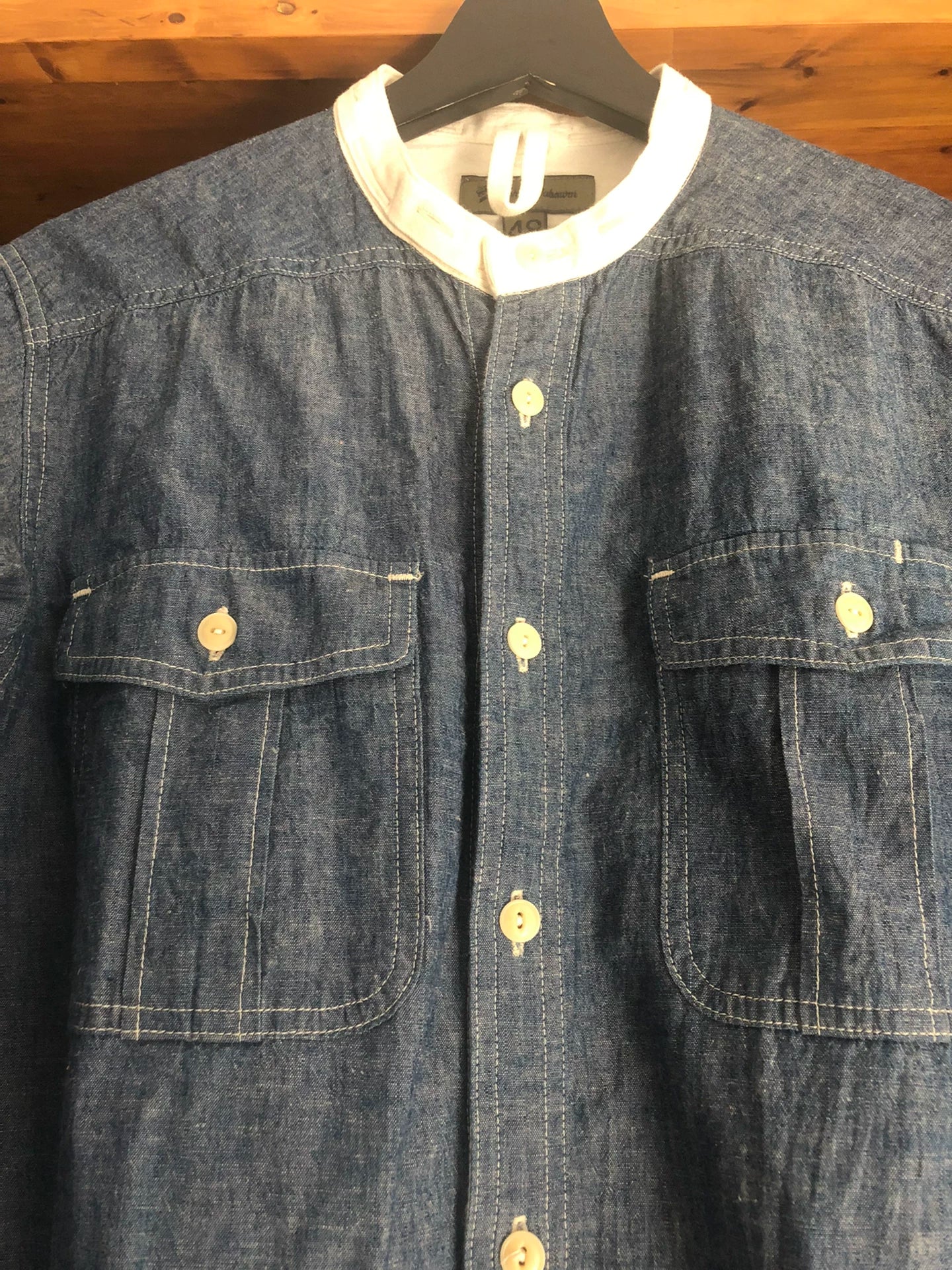 Nigel Cabourn Indigo Cotton Linen Shirt