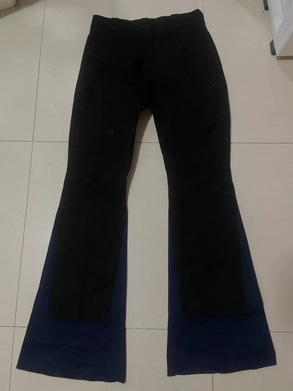 raf simons ss21 patchwork flared denim pants