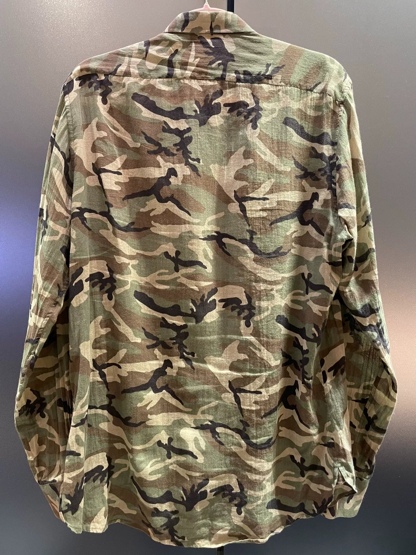 SAINT LAURENT Camouflage Button-Front Shirt
