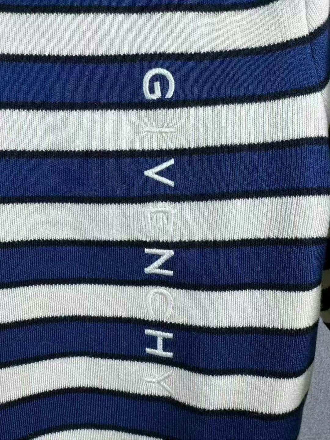 givenchy blue striped knit sweater size small