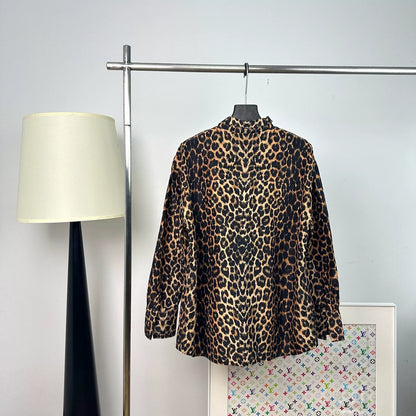 Saint Laurent SS24 Silk Leopard Print Shirt