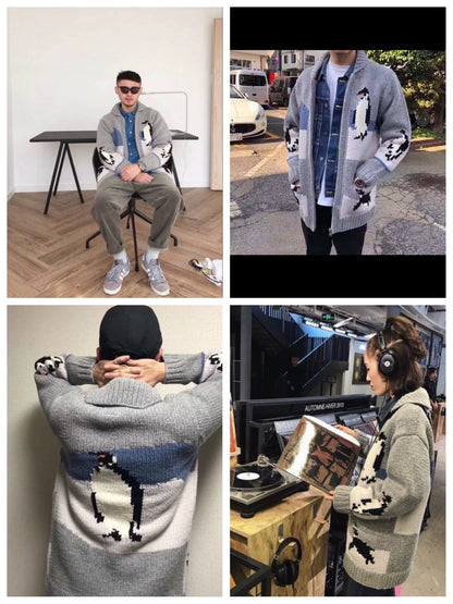 descendant manhot cowichan knit penguin sweater