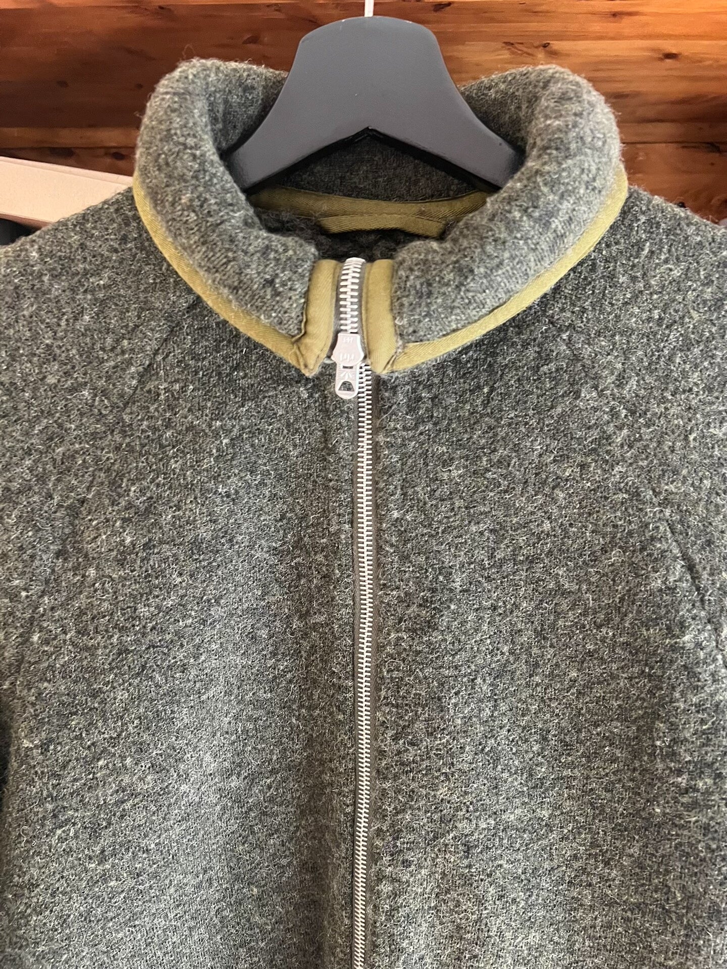 nigel cabourn wool jacket with riri zipper