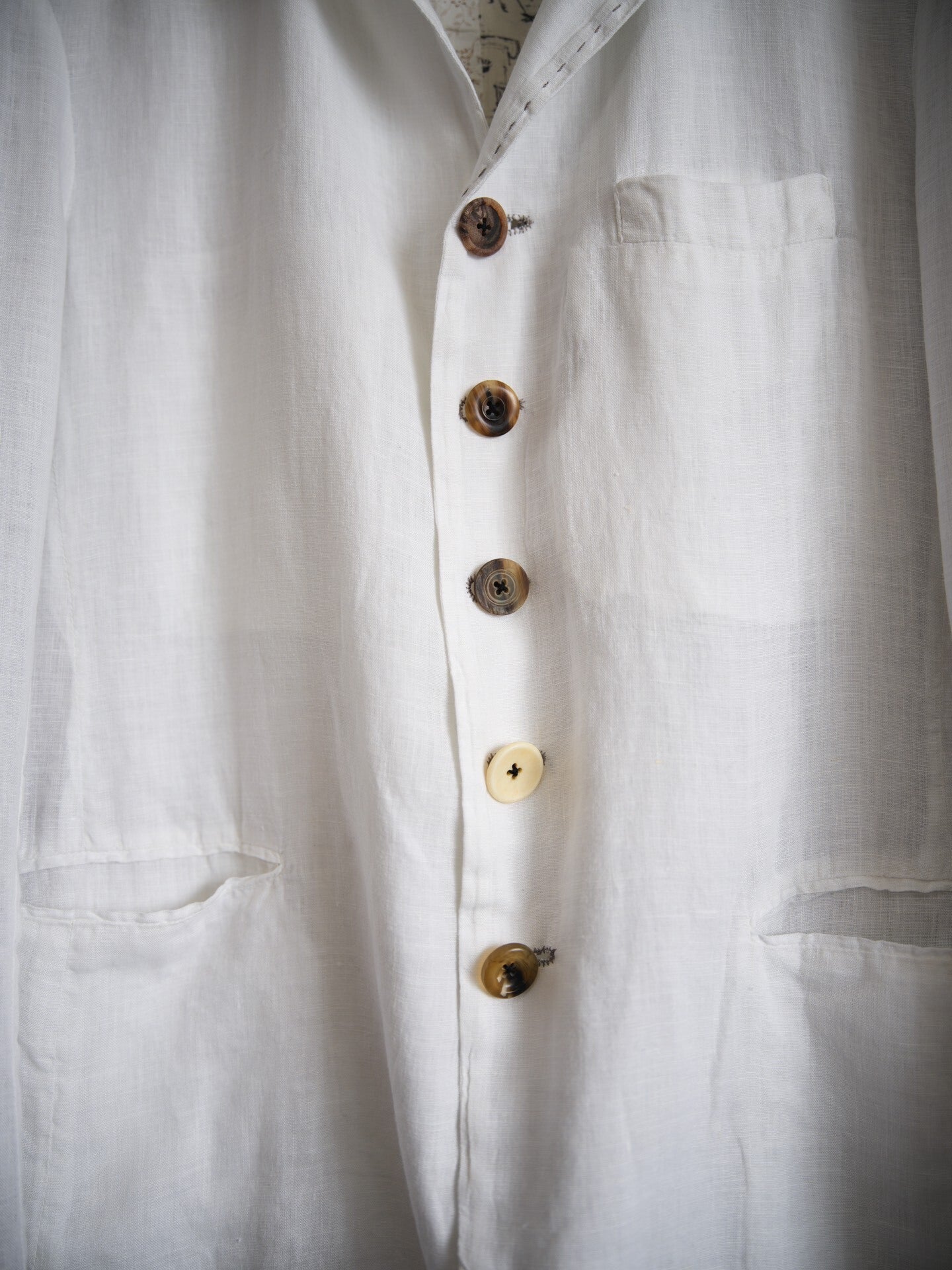 Geoffrey B. Small Antique Button Linen Suit