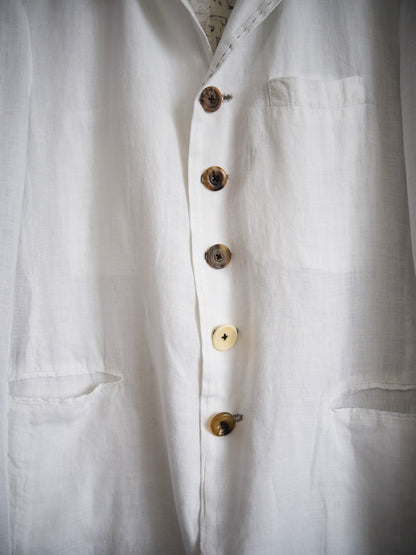 Geoffrey B. Small Antique Button Linen Suit