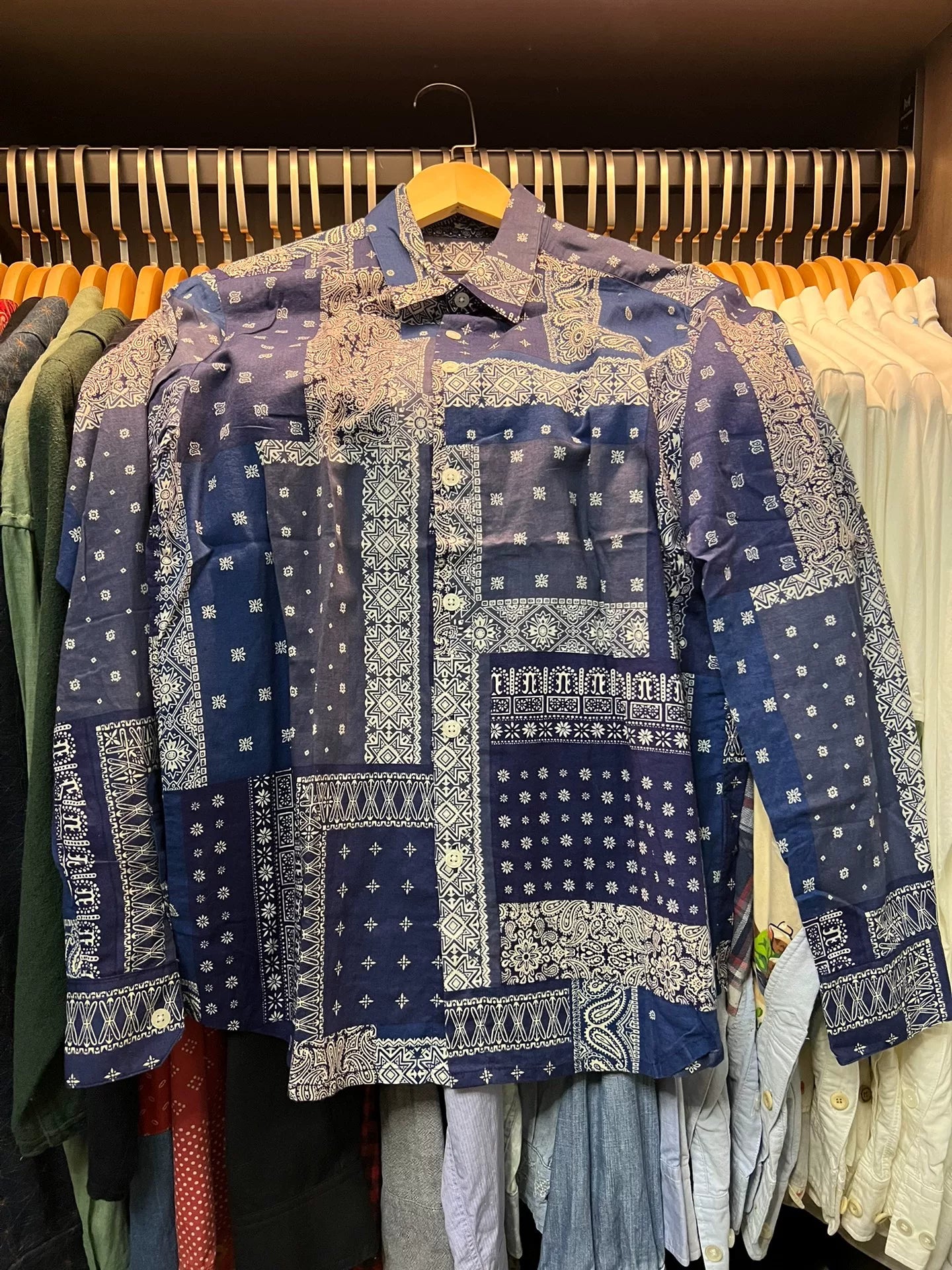 bandana printed shirt in blue