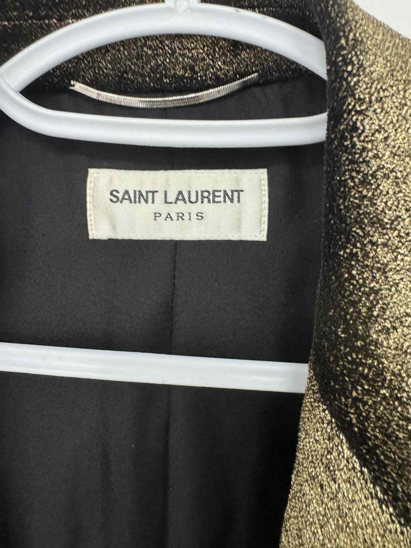 Saint Laurent Gold Glitter Blazer 44