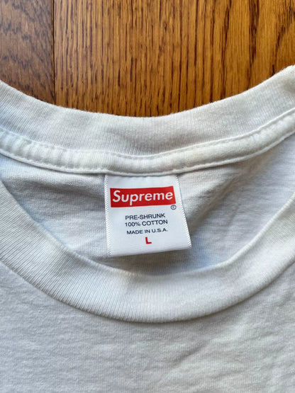 supreme box logo tee in orange color