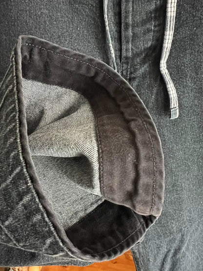 kendo denim wide pants in black