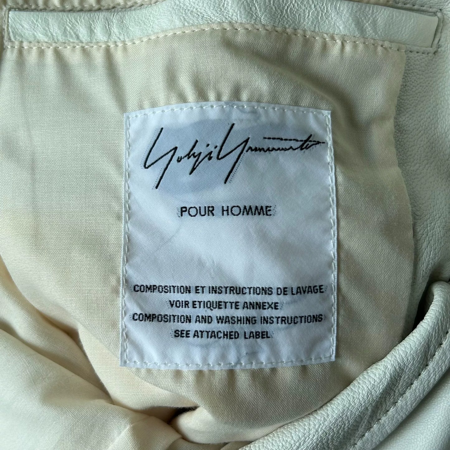 Yohji Yamamoto White Leather Suit Jacket