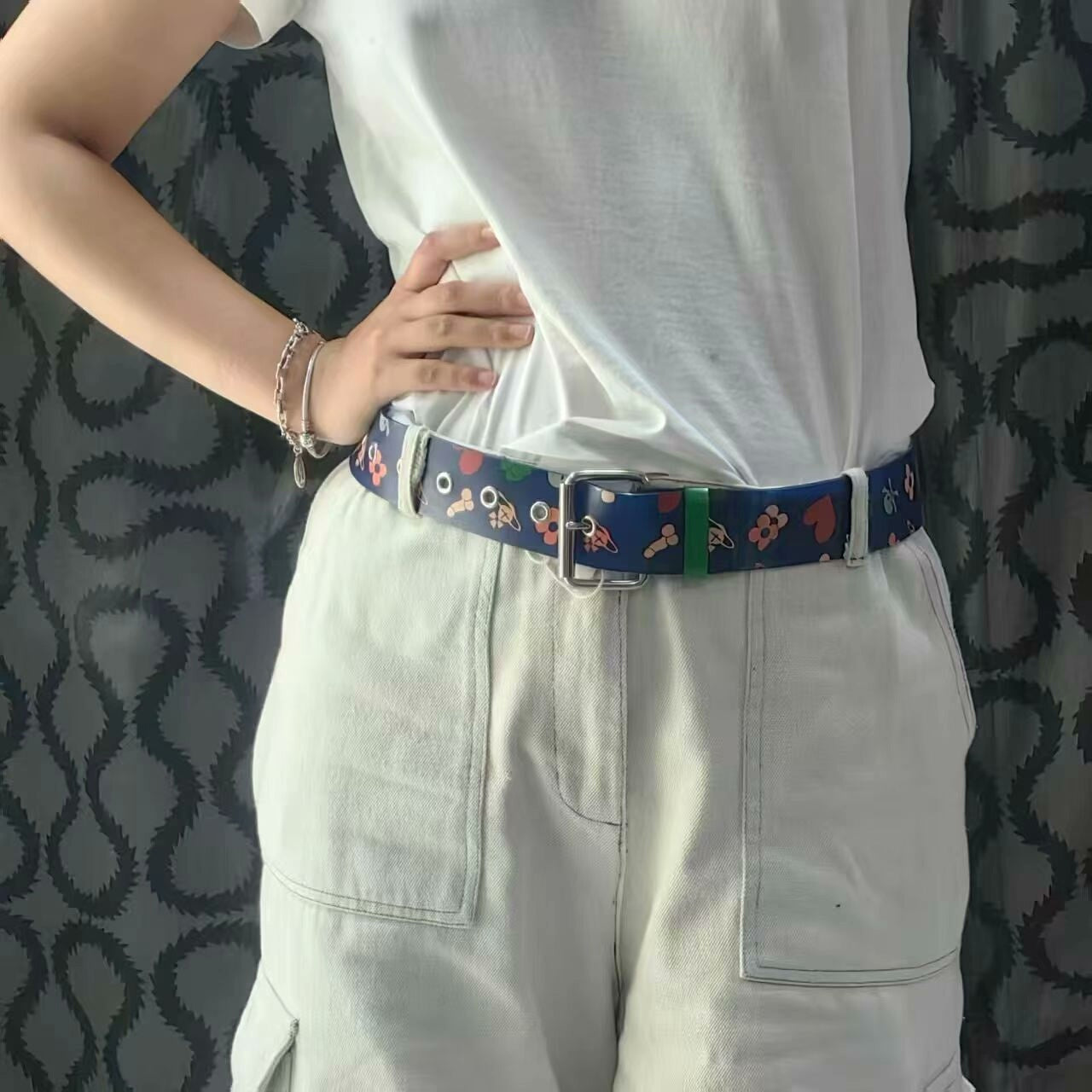 vivienne westwood blue graphic belt