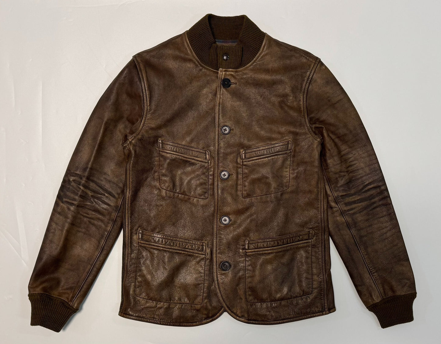 RRL Ralph Lauren Leather Car Coat