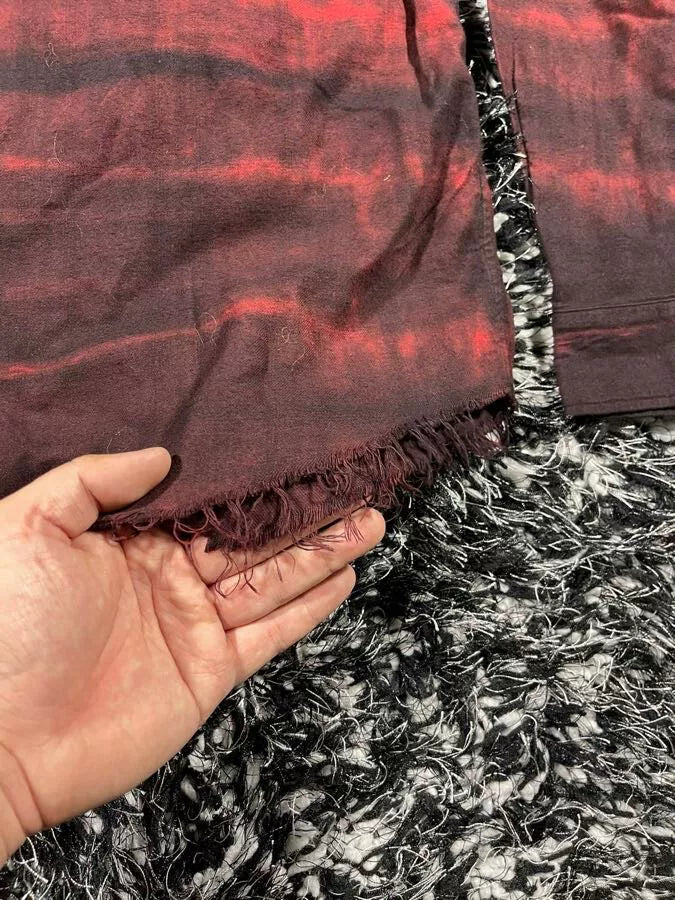 amiri bleached flannel shirt in red