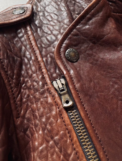 dolce gabbana double-layer leather motorcycle jacket