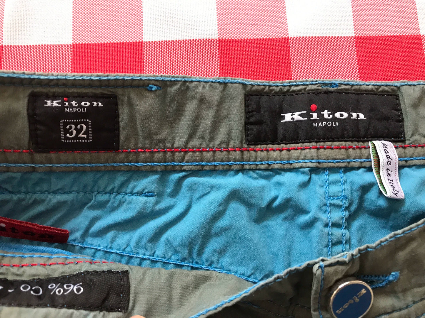 Kiton Casual Pants in Light Green Color