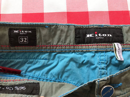 Kiton Casual Pants in Light Green Color