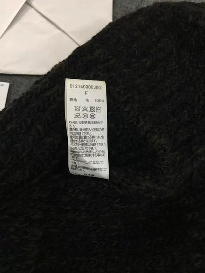 visvim black knit cap with mud dye technique