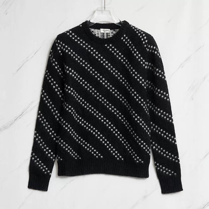 Saint Laurent Men's Checked Jacquard Sweater