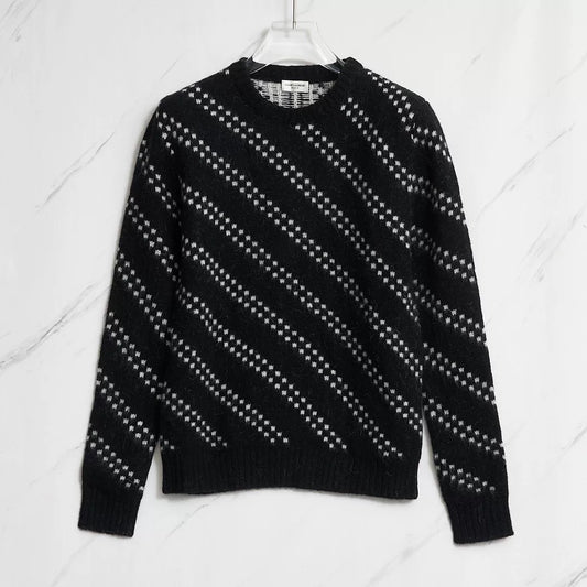 Saint Laurent Men's Checked Jacquard Sweater