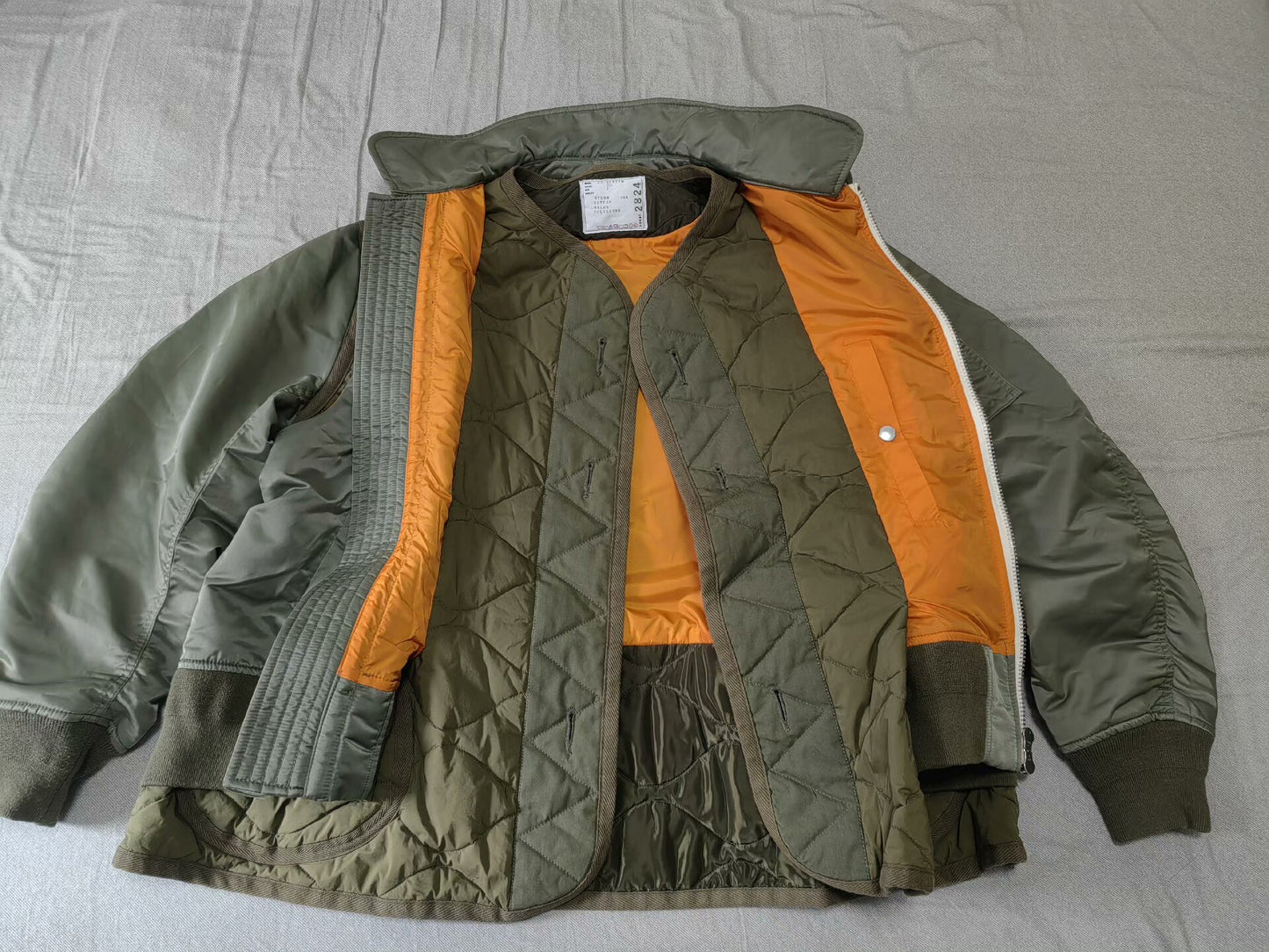 sacai nylon twill mix bomber jacket
