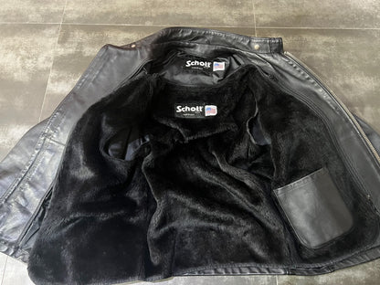 Schott NYC Classic Stand Collar Leather Jacket #641