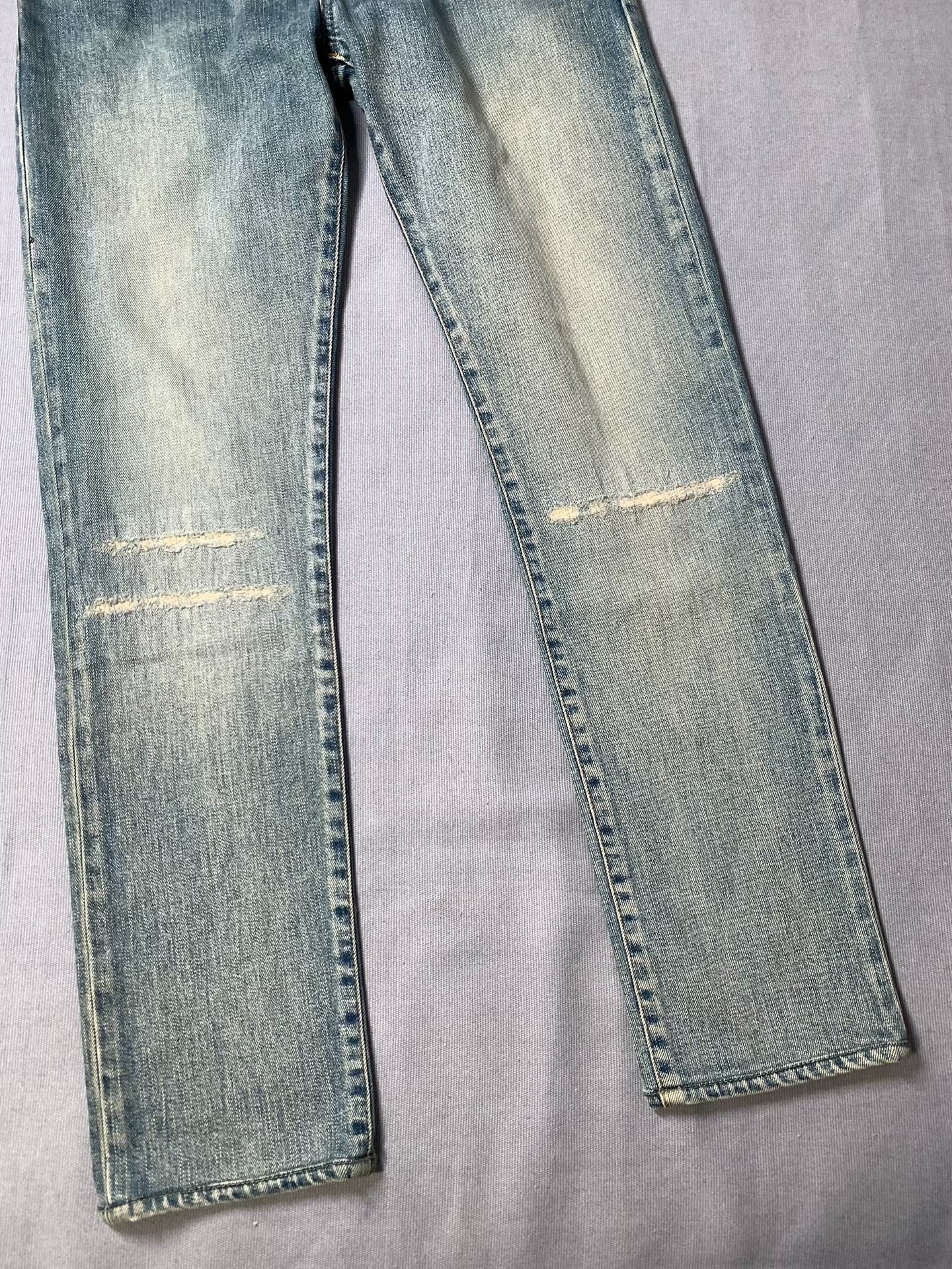 Saint Laurent Hedi Slimane Distressed Slim Jeans