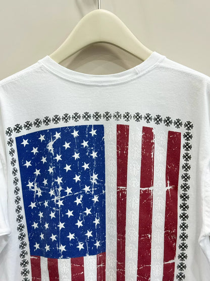 chrome hearts white flag short sleeve t-shirt