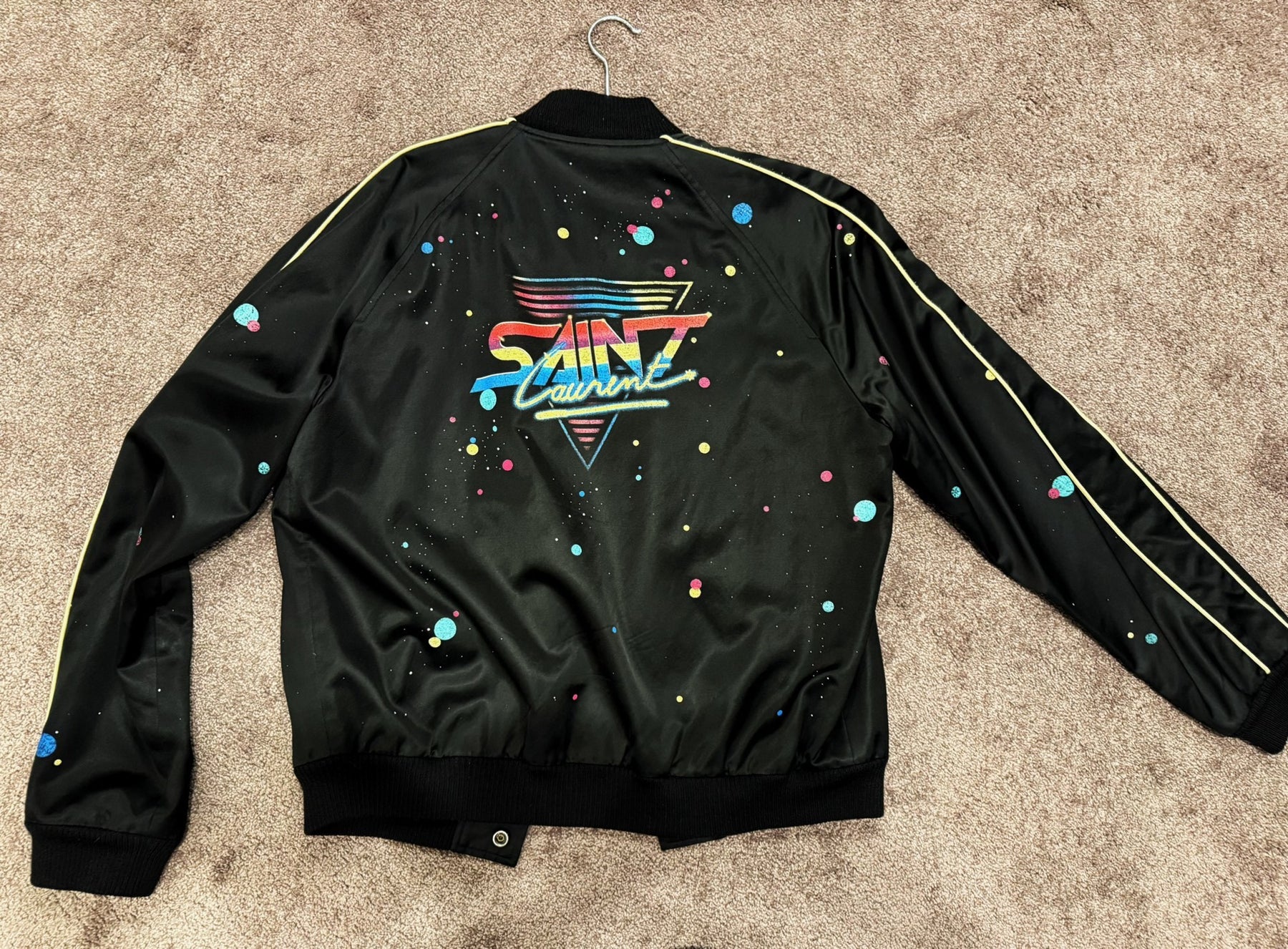Saint Laurent Black Baseball Jacket