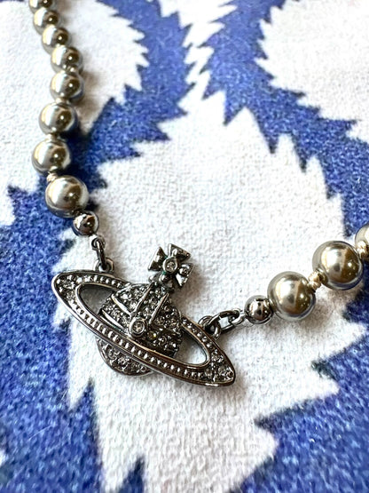 vivienne westwood gray pearl necklace