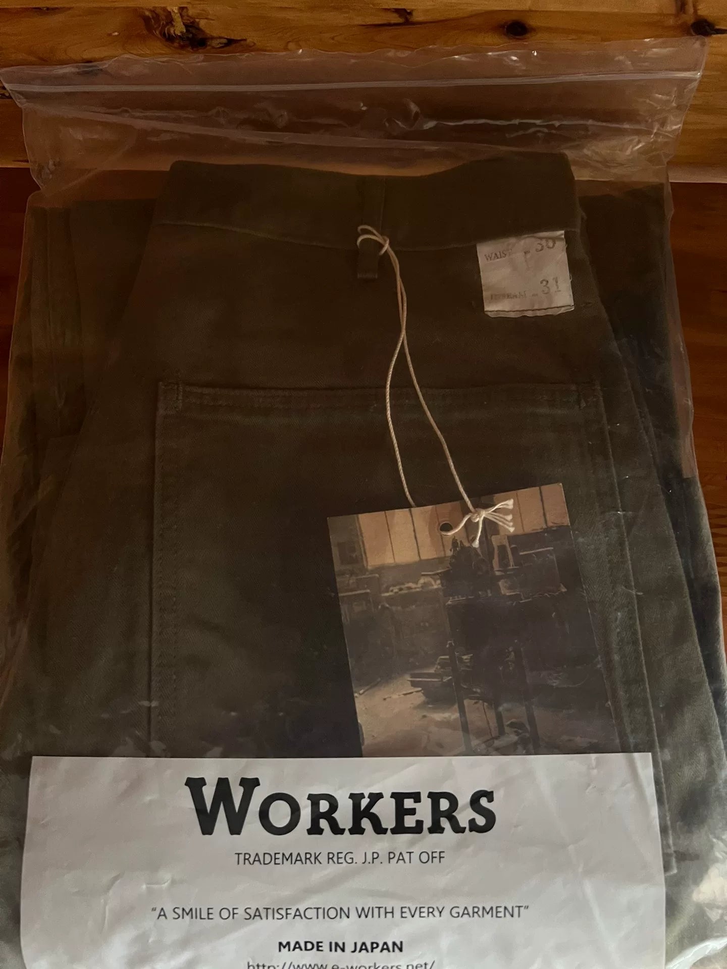 workers japan military style green pants
