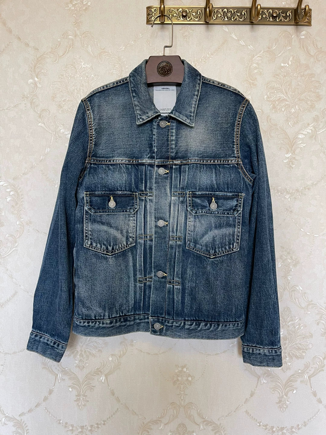 Visvim Snake Leather Patch Denim Jacket