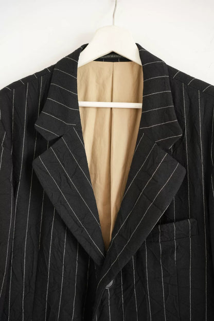 yohji yamamoto striped wool suit jacket