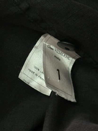 black linen oversized coat