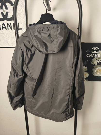 Prada Dual-Sided Nylon Jacket with Triangle Logo