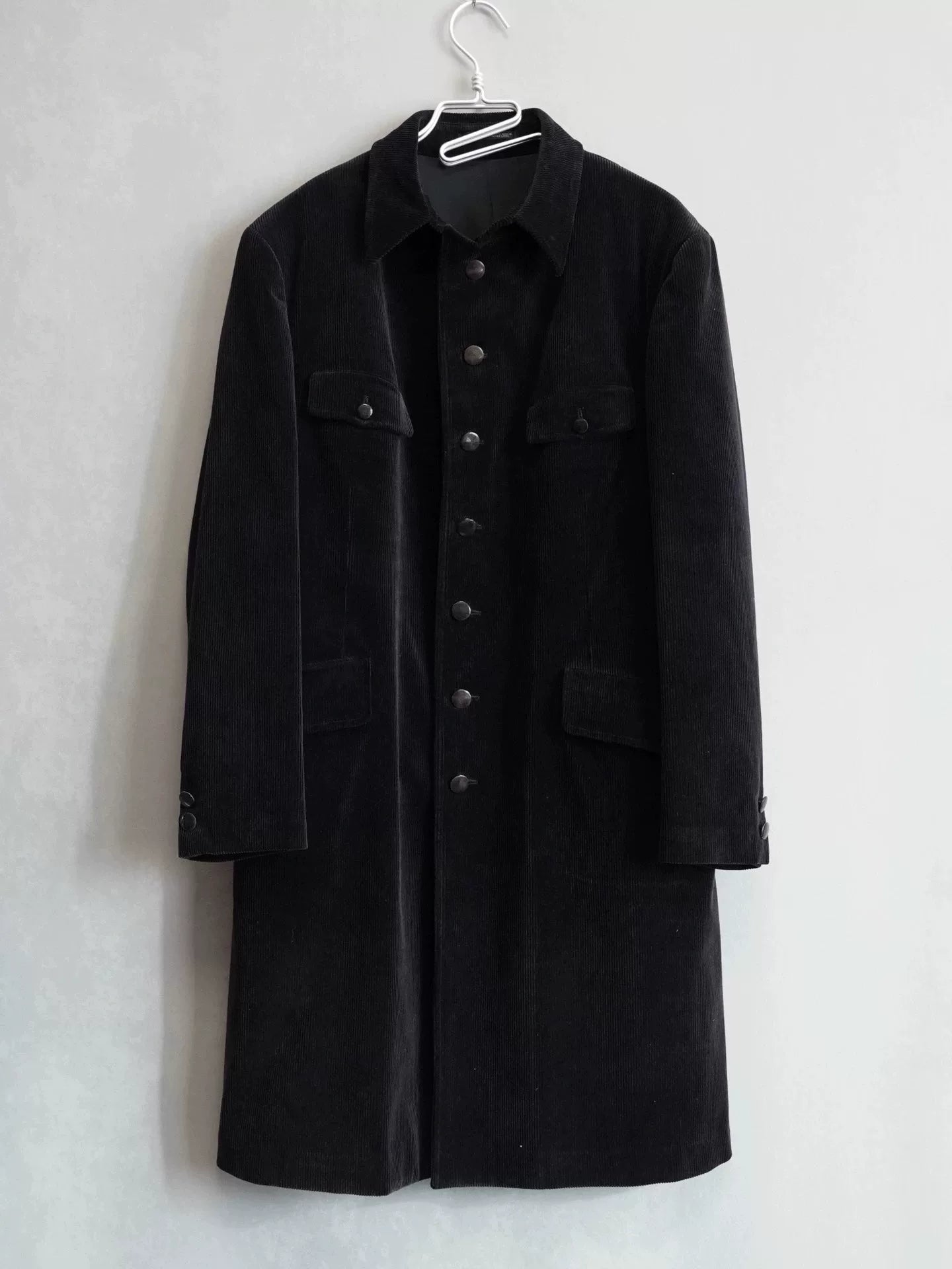 Yohji Yamamoto Black Corduroy Long Jacket