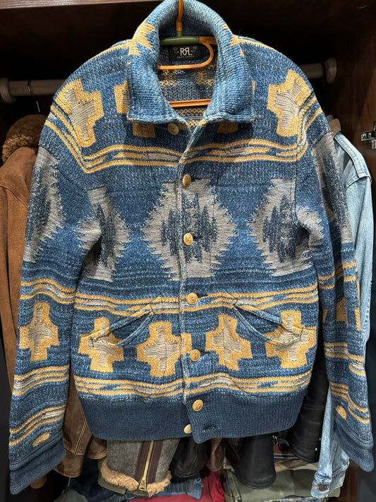 rrl ralph lauren southwestern knit cardigan