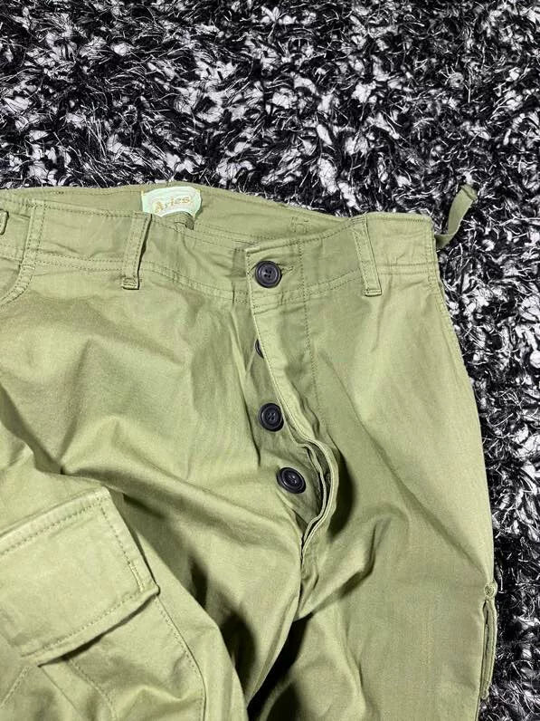 olive green cargo pants from Aries brand
