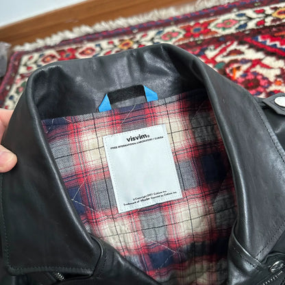 visvim leather motorcycle jacket size M