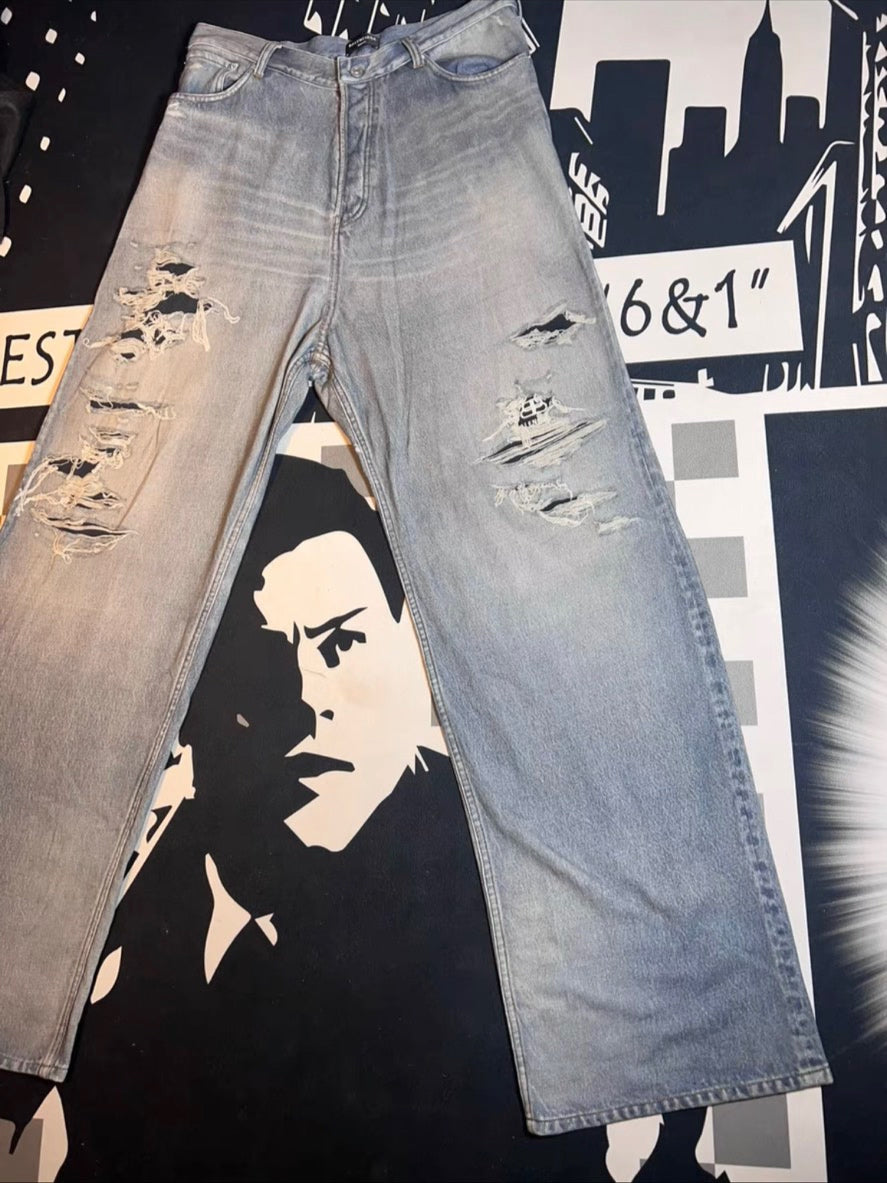 Balenciaga 21FW Distressed Casual Jeans