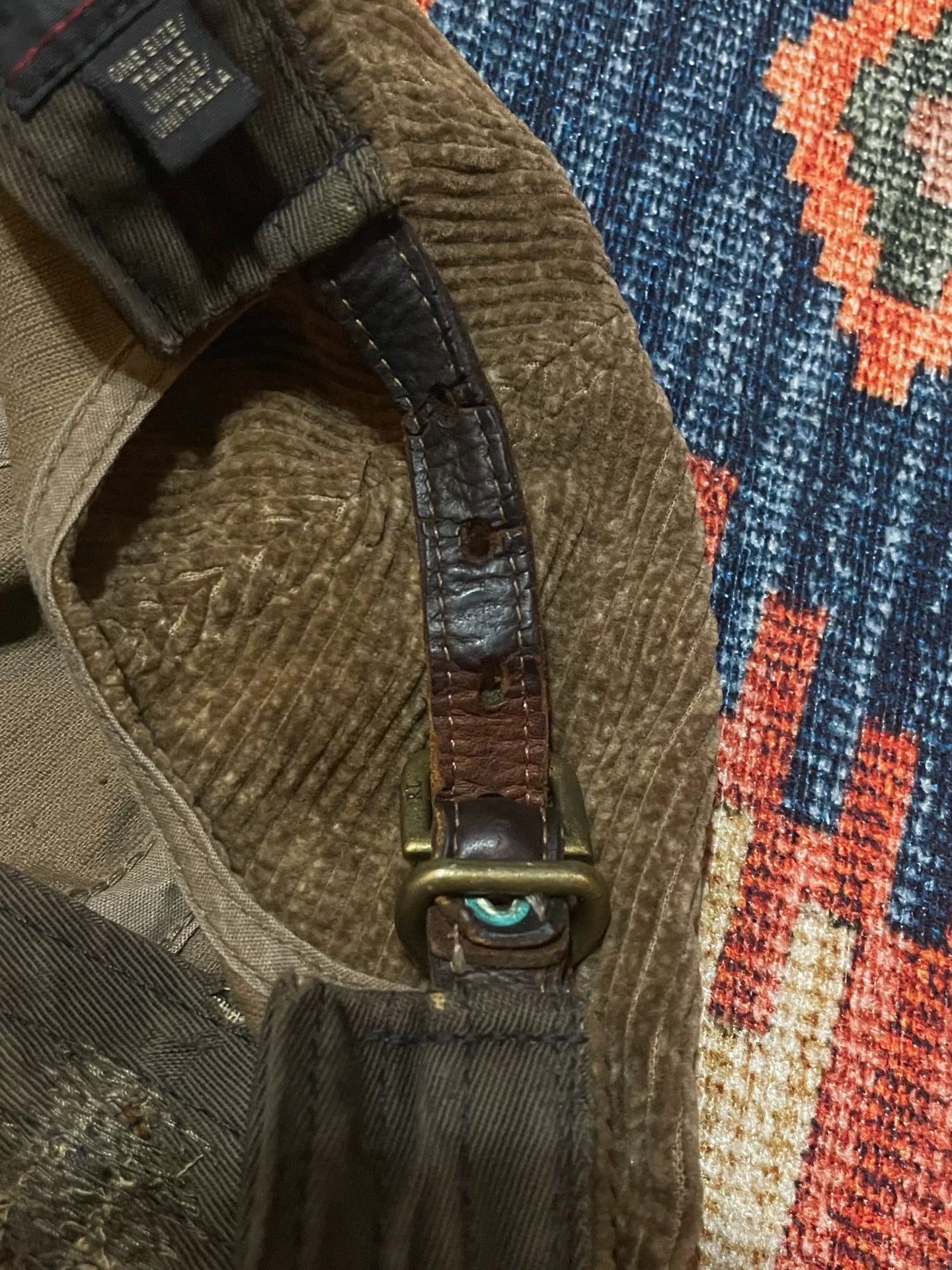 RRL Leather Brim Baseball Cap