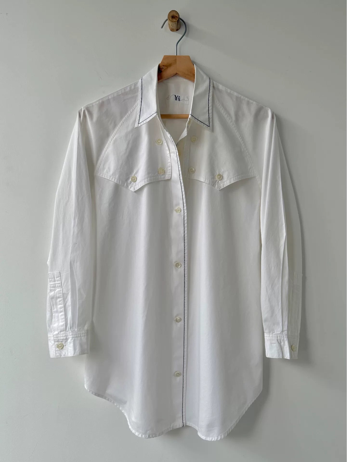 Yohji Yamamoto Y's White Long Sleeve Shirt