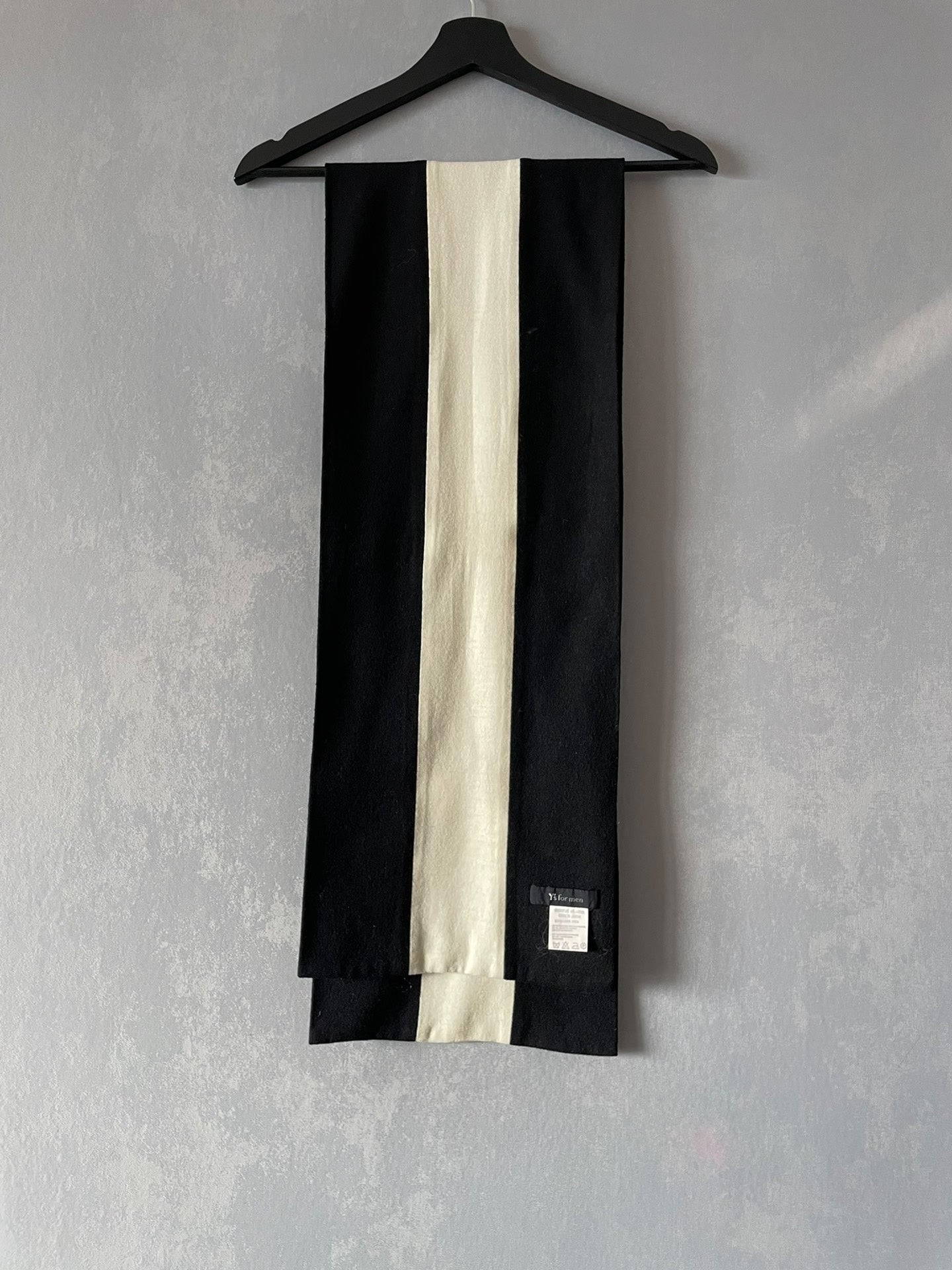 yohji yamamoto striped double-layer scarf