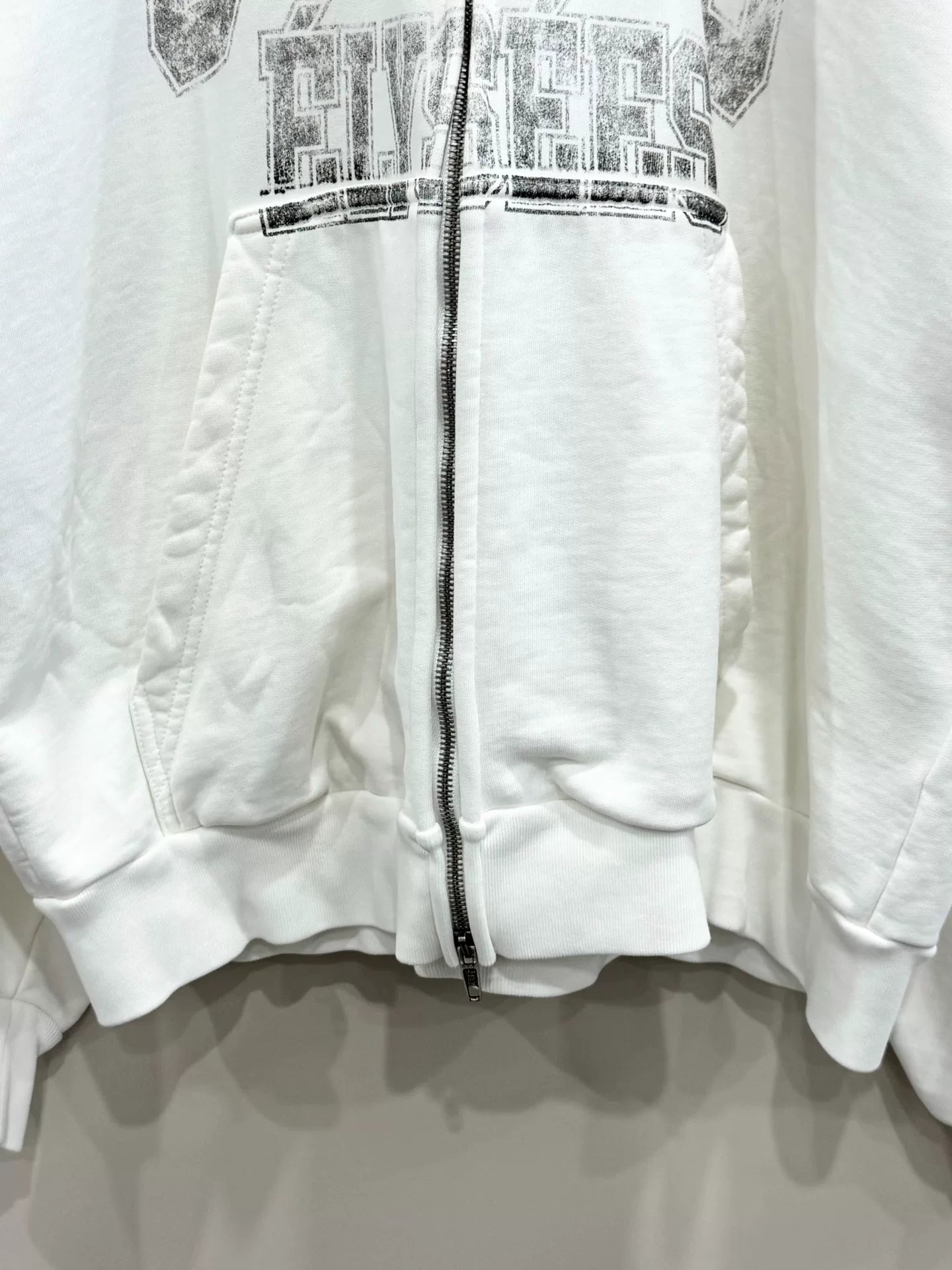 balenciaga logo zip-up hoodie in size m