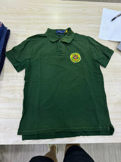 RRL Short Sleeve Polo Shirt in Green