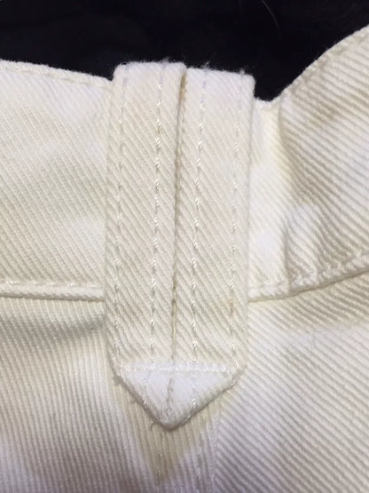 Raf Simons Snake Totem White Denim Wide-Leg Pants