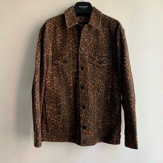 alexander wang leopard print denim jacket