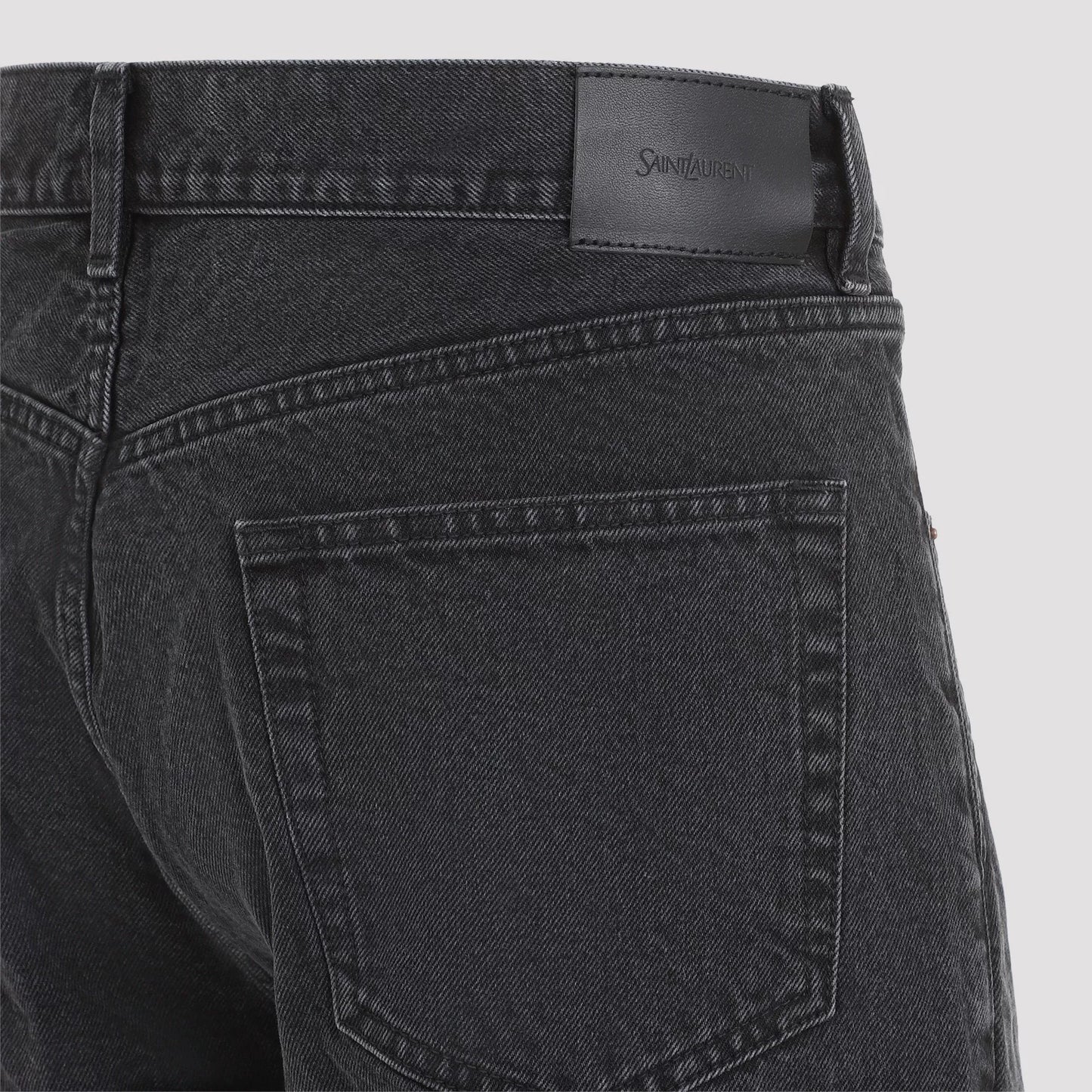 Saint Laurent Black High-Waist Straight Jeans