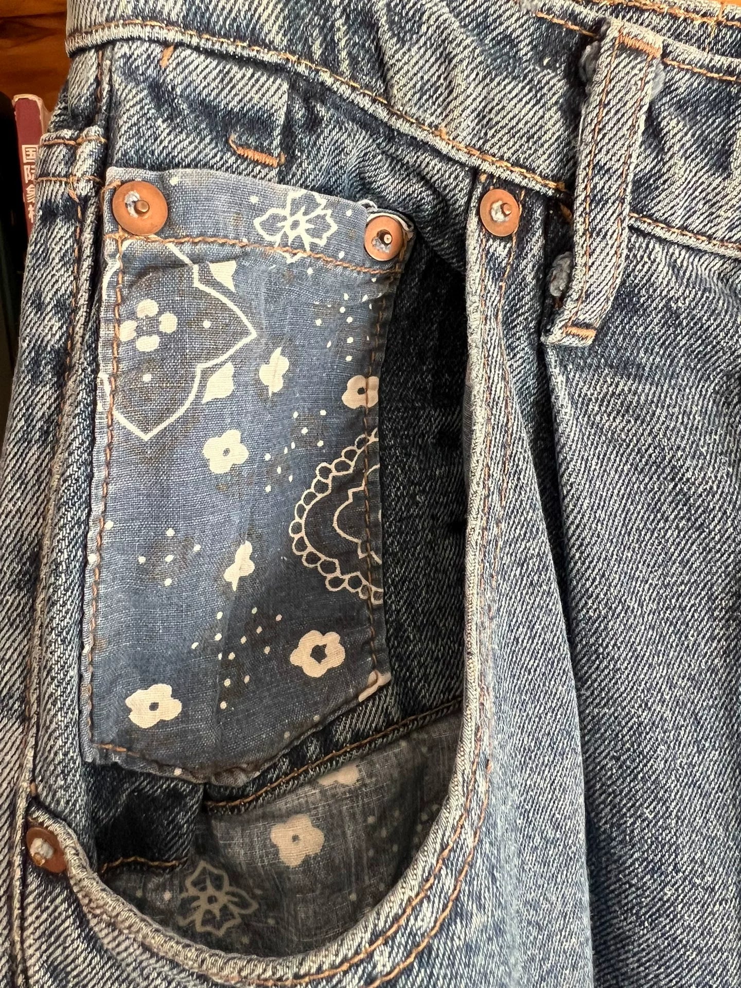 handcrafted indigo dyed relaxed fit denim pants